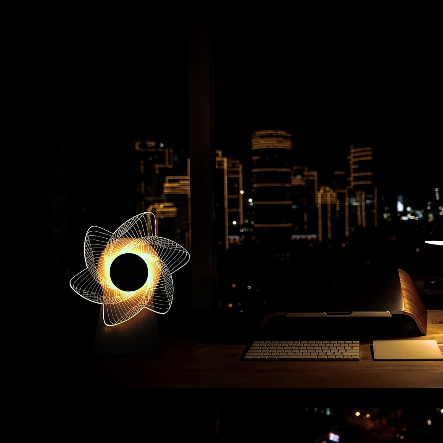 3D Windmill Night Light, Wooden Rotating Music Box, Wooden Ferris Wheel Table Lamp, Visual Illusion Optical Light 3D Windmill Night Light, Wooden Rotating Music Box, Wooden Ferris Wheel Table Lamp, Visual Illusion Optical Light
